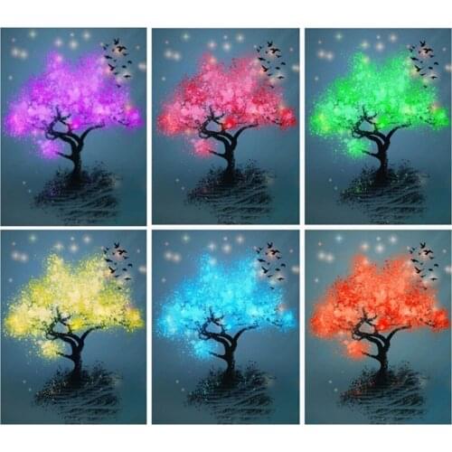 Paint With Diamond Painting Kit Landscape Pictures of Rhinestones Needlework Diamond Embroidery Sale Tree Mosaic Handmade Gift