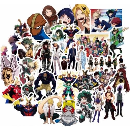 100PCS/Set My Hero Academia Stickers Personality Suitcase Guitar Computer Skateboard DIY PVC Waterproof Sticker Party Decoration