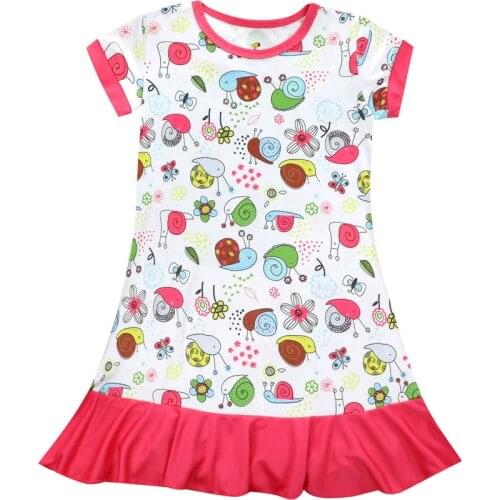 Newest Fashion Baby Girls Cute Cartoon Night Dress Pijamas Print Nightgowns Girls Summer Soft Comfortable Sleeping Dress
