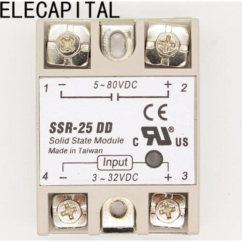 25DD SSR input 3~32VDC load 5~80VDC DC single phase DC solid state relay