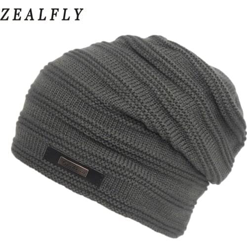 2021 Solid Cap Men Beanies Velvet Lining Winter Hat For Women Fashion Warm Knitted Hats Outdoor Sport Hat For Female