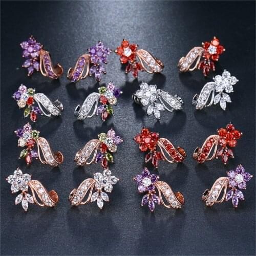 ORZTOON Fashion Colorful Inlaid Zircon Wavy Twist Stud Earrings For Women Luxury Unusual Metal Earring Trendy Female Jewelry