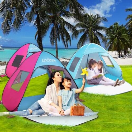 Outdoor Sports Sunshade Camping Tent 2 Window Fishing Picnic Beach Park Accessories 195X215X140cm Portable Automatic Tent X764B
