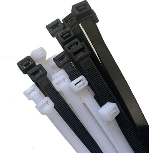 Plastic Nylon Cable Self Locking Tie Set 100pcs White and Black Wire Zip Wraps Strap Cable Tie 4 X 150/200