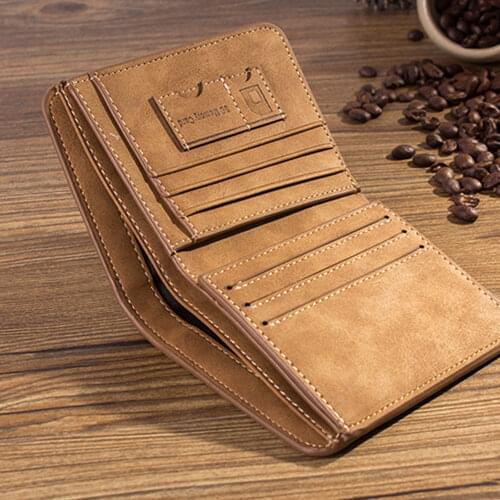 Luxury Business Foldable Wallet Mens Wallet Leather Billfold Slim Hipster Cowhide ID Holders Credit Card Inserts Coin Purses