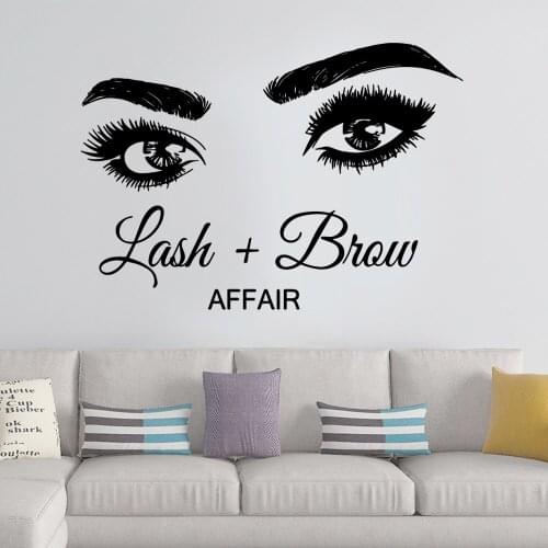 Pretty Lash Brow Self Adhesive Vinyl Waterproof Wall Art Decal Decor Living Room Bedroom Removable Wall Decoration Murals