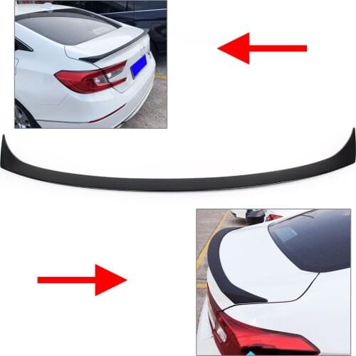 Car Tail Trunk Wing Splitter Lip Spoiler Decor Trim Sport Style For Honda 10th Accord 10th 2018 2019 Gloss Black ABS