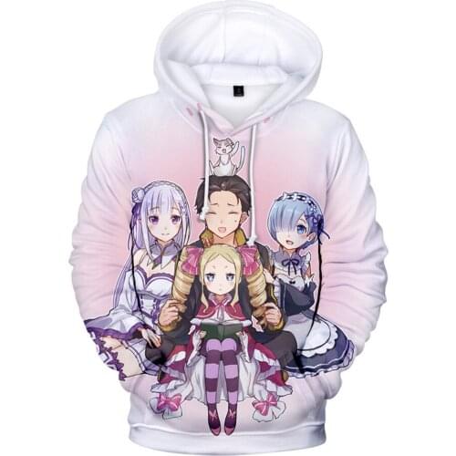 Re Zero Hoodie Men/women Pullover Coat Sweatshirt for Men Women Kid Girl Clothing Clothes Rem and Ram Japanese Anime Hoodiescoat