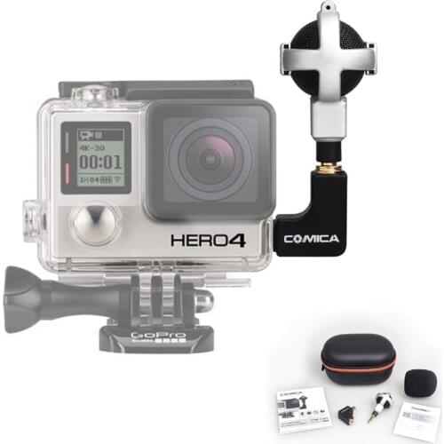 COMICA CVM-VG05 Ball-shaped Stereo Video Microphone Interview Microphone for GoPro Cameras Hero 3/3+/4 - Silver