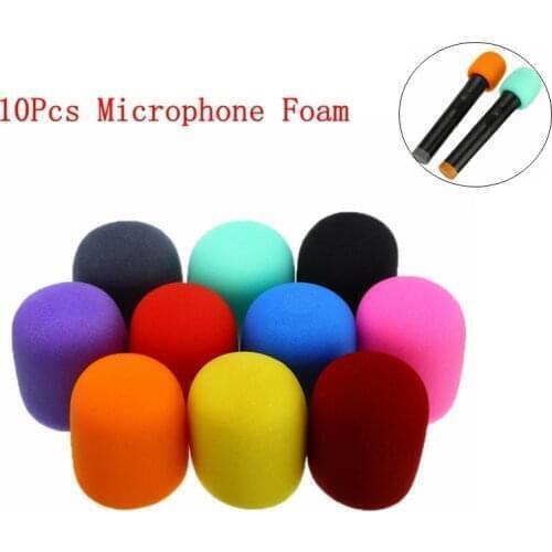 High Quality 10Pcs Multi Color Handheld Stage Ball Shape Microphone Windscreen Foam Mic Cover Karaoke DJ 2.8"x2.3" New