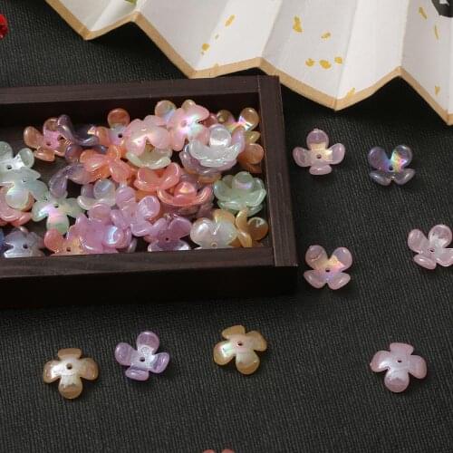 15mm Acrylic Colour Imitation Petals Bead for Jewelry Craft Scrapbook Decoration Clothes DIY Accessory
