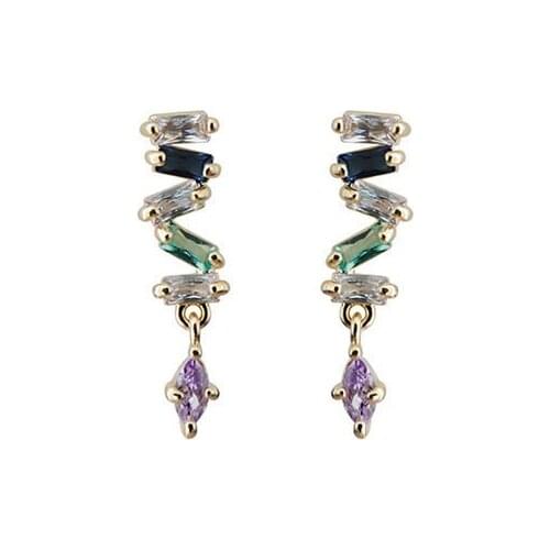 2021 New Trend Fashion High Quality Womens Earrings Geometry Simple and Exquisite Glazed Zircon Earrings Wedding Jewelry