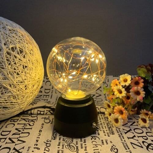 3D Glass Ball Lamp Colorful Magic Glass Night Light Copper Wine Lamp USB/AA Battery Power Christmas Gift Room Decoration Lights