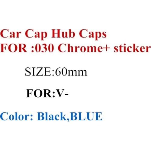 4pcs/lot 60mm Black/ Blue Logo Auto Car Wheel Center Cap Hub Caps Car Rims Cover Badge Emblem For Volkswagen sticker
