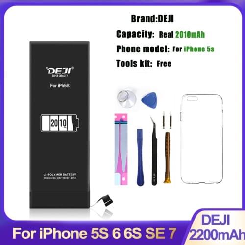 DEJI for iphone 5s battery 6 6s se replace for i7 battery High Capacity Internal Batteries Original Lithium battery Tools Kit