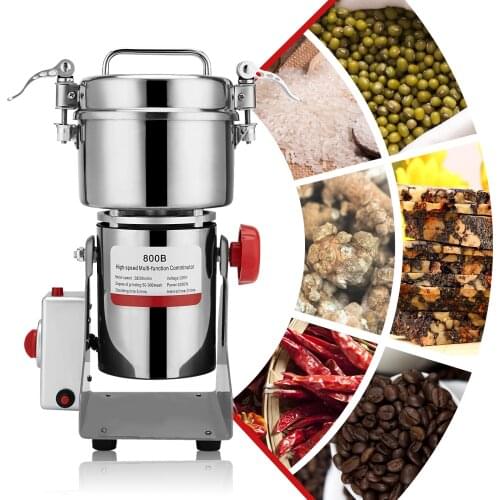 Household Electric Stainless Steel Grain Grinder Electric Swing Grain Grinder Powder Mill Spices Cereals Coffee Crusher Machine