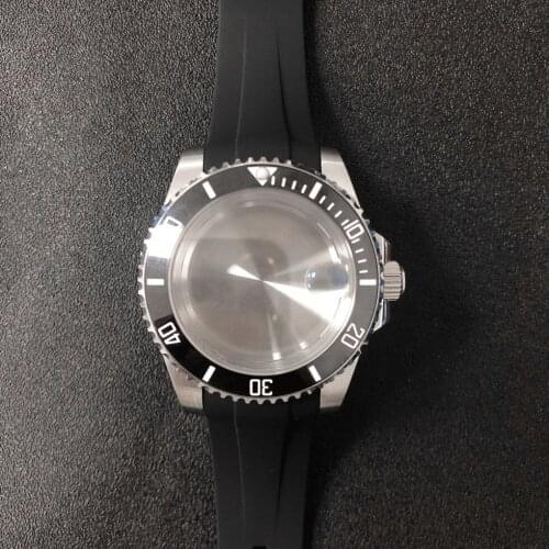 Watch 316L stainless steel case 40mm silicone strap black assembly NH35 automatic movement sapphire glass
