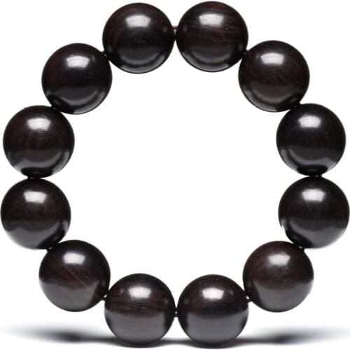 Natural black wood rosary Tibetan Buddhism horse Buddhist bracelet rosary 15mm18mm20mm wooden bracelet jewelry