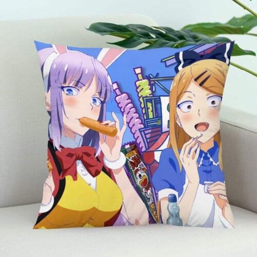 Dagashi Kashi Pillow Cover Bedroom Home Office Decorative Pillowcase Square Zipper Pillow Cases Satin Soft
