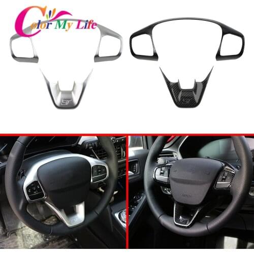 For Ford Focus St 2019 2020 ABS Car Interior Steering Wheel Cover Trims Stickers Accessories Car Styling Moldings