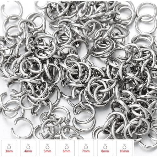 200pcs Lot 3 4 5 6 8 10mm Stainless Steel Jump Rings Split Rings Connectors for Diy Jewelry Finding Making Supplies Accessories