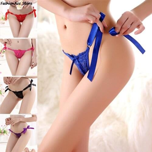 Hot Female Free Size Cotton Thong Lace G-string Lace Sexy Underwear Womens Panties Low Waist String Lingerie Intimates Thongs
