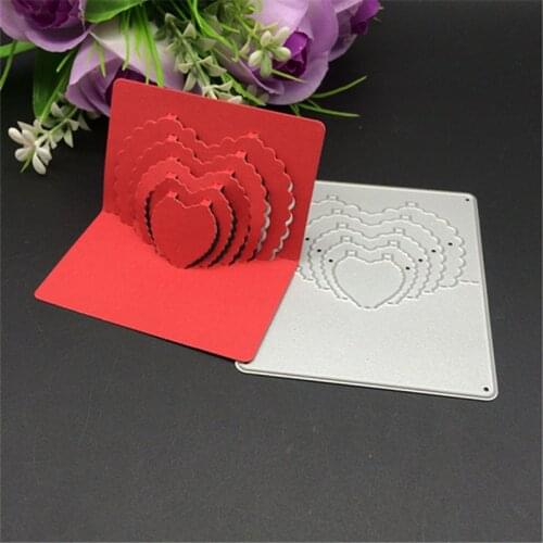 Metal cutting dies 3D stereo concentric sweet heart Scrapbook card paper craft home decoration embossing stencils cutter