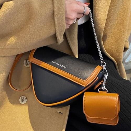 Fashion Contrast Color Tote Bag 2021 New High-quality PU Leather Womens Designer Handbag Luxury Brand Shoulder Messenger Bags