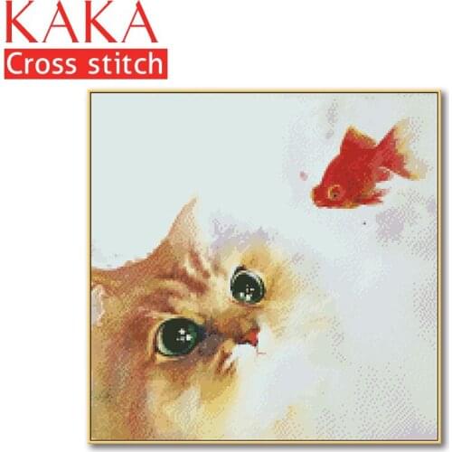 Cross stitch kits,Embroidery needlework sets with printed pattern,11CT-canvas for Home Decor Painting,Animals Full NCKA076
