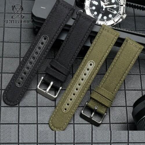 Nylon watch strap 20 21 mm bracelet Watch for SEI-F01/F02 Strap manual suture simple strap fashion sport wristband accessories