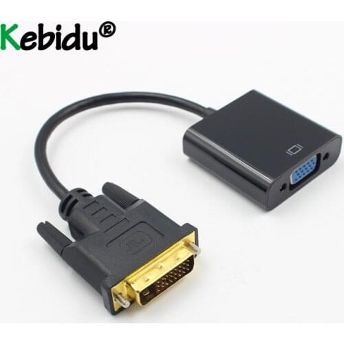 New DVI To VGA Adapter Cable 1080P DVI-D To VGA Cable 24+1 25 Pin DVI Male To 15 Pin VGA Female Video Converter For PC Display