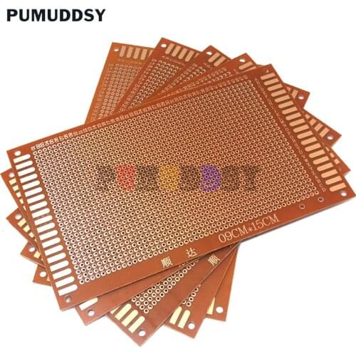 2piece 9x15 9*15cm Single Side Prototype PCB Universal Board Experimental Bakelite Copper Plate Circuirt Board yellow