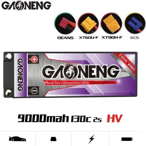 Rechargeable battery GNB 7.6V 9000mAh 130C For RC Car Racing Spare Parts With Shell Upgrade LiHV 2S Battery for RC Car Boats