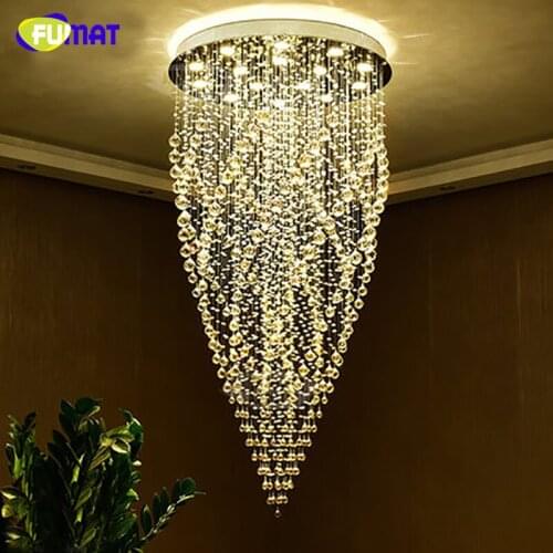 FUMAT K9 Crystal Chandeliers Modern Artistic Fashion Spiral Chandelier Ceiling Living Room Dining Room LED Hanging Chandelier