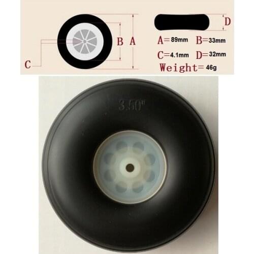 RC Jet Part New 3.5 inch PU Wheel