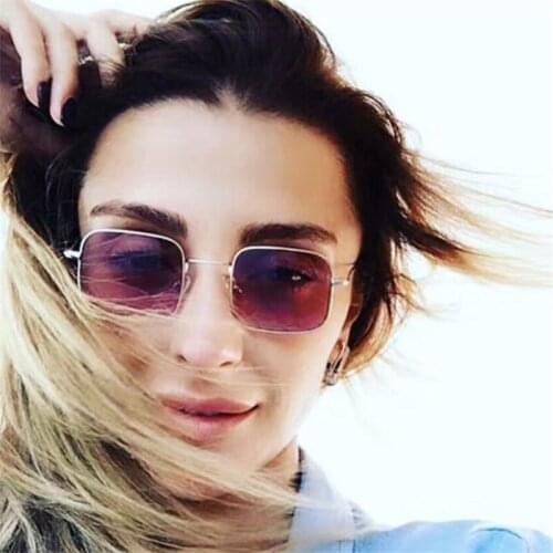 Classic Square Sunglasses Women Men Retro Metal Frame Sun Glasses Woman Transparent Lens Eyeglasses Shades Gafas de sol UV400