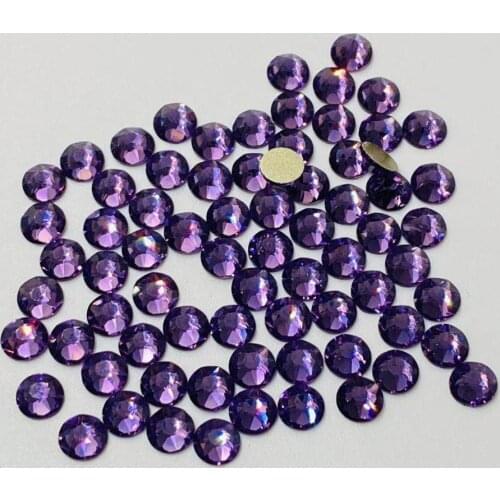 Tanzanite Color ss16,ss20 and ss30 size 8 big and 8 small Non hot fix Glue on Rhinestone