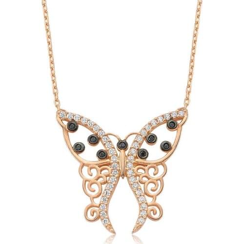 Tevuli 925 Sterling Silver Pattern Butterfly Lady Necklace