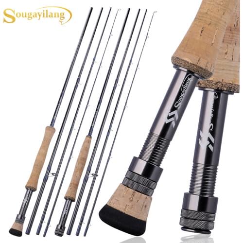 Sougayilang 2.7M Fly Fishing Rod Portable 4 Section EVA / Metal Handle Carbon Fiber Body Fly Rod Outdoor Bass Fishing Pole