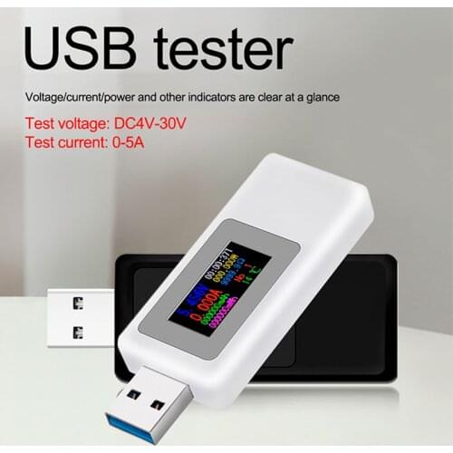 10 in 1 USB Tester Current 4-30V Voltage Meter Timing Ammeter Digital Monitor Cut-off Power Indicator Bank Charger Capacity Test