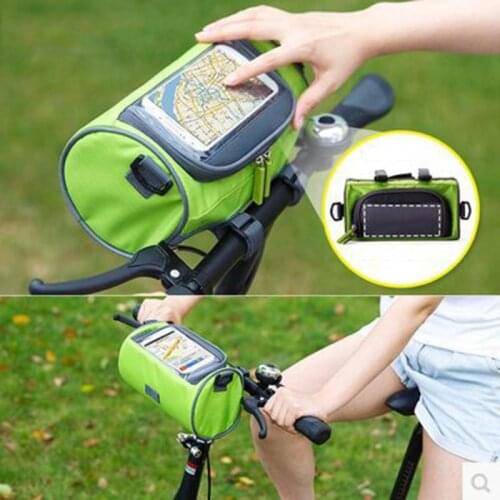 Waterproof Bicycle Handlebar Bag with Transparent Pouch and Adjustable Strap High-Capacity Cycling Front Pack