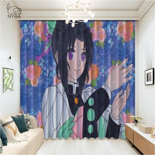 Kimetsu No Yaiba Cartoon In The Kitchen Curtains Curtain For Windows Bathroom Decor Living Room Curtains White Micro Shading