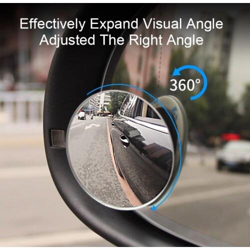2Pcs 360 Degree Blind Spot Mirror for Car Reverse Frameless Wide Angle Round Convex Rear View Mirror Car Accessories