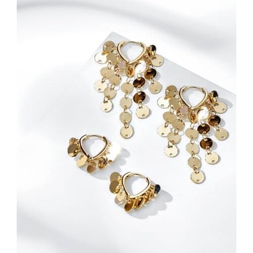 2021 new exaggerated sequin tassel earrings European and American temperament female fashion earrings jewelry