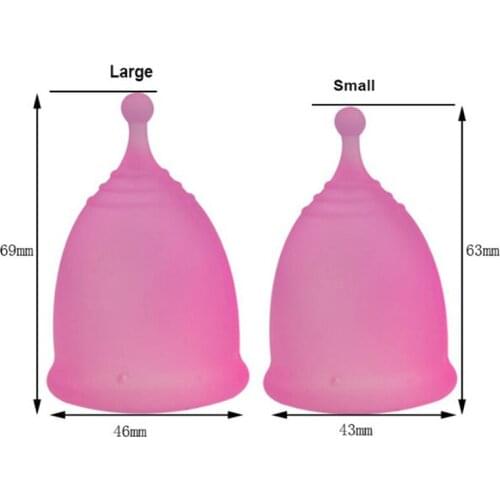 1 Pc Hygiene Reusable Cup 2 Sizes Menstrual Cup Medical Grade Soft Silicone Lady Period Random Color