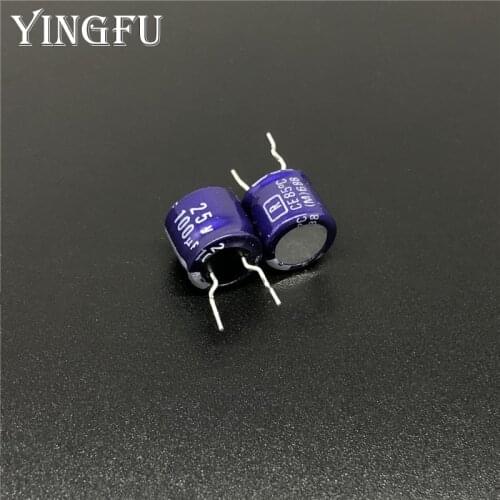 10pcs/100pcs 100uF 25V RUBYCON MS7 Series 8x7mm 25V100uF Aluminum Electrolytic Capacitor