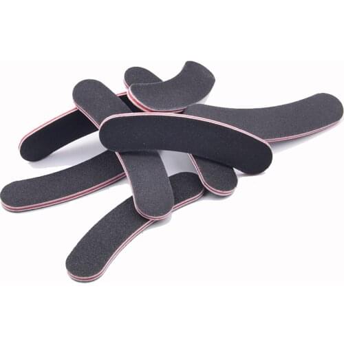 10Pcs Mini Nail Files Black Curved Sanding Salon Buffer Sandpaper Files nagelvijl Nail Polish Tools 100/180 Manicure Accessorie