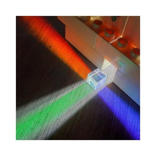 10X12.7MM Cubic Science Cube Optical Prisma Photography with Hexahedral Prism Home Decoration Prism Glass Color Child Gift