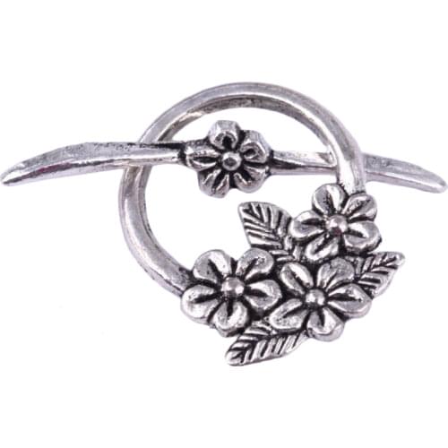 15Sets Tibetan Silver Flower Circle Toggle Clasps Antique Silver Golden Bronze Color For Jewelry Making Diy Necklace Accessoires