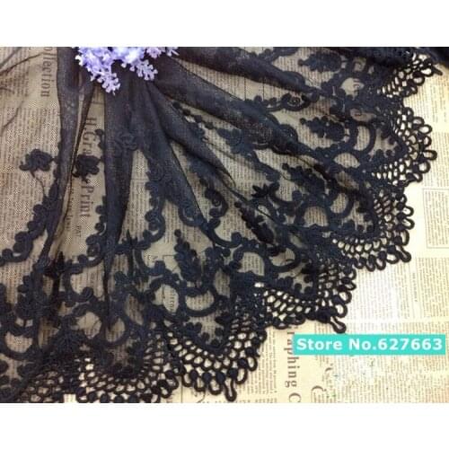 2Yards/lot 30cm Tulle Embroidered Lace Trim Embroidery Voile Guipure Lace Fabric Sewing Accessories